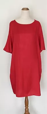 Birdsnest Dress 12 Handpicked By Birds Red Ruffle Sleeve Pockets New Christmas • $35