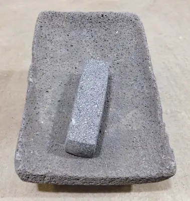 Antique Metate #63-Grinder-Rustic-Complete-Old Mexican--Primitive-7.5x15.5x9 • $229.97