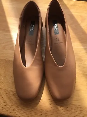£12.50 • Buy M&S Tan Leather Ballet Pumps - Size 4