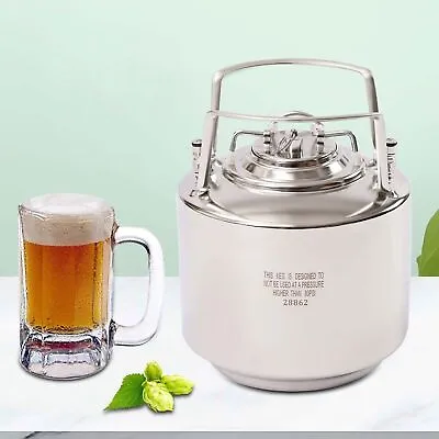 1.6Gal 6L Pressurized Growler 6L Mini Beer Keg Stainless Steel For Small Batch • $70