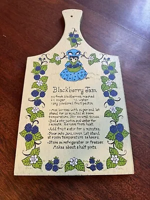 Vintage Blackberry Jam Cutting Board Sign Recipe Kitchen Country Wall Decor D4:1 • $12.99