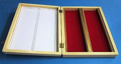 Microscope Slide Box Wooden (100 Slides) • $39.90