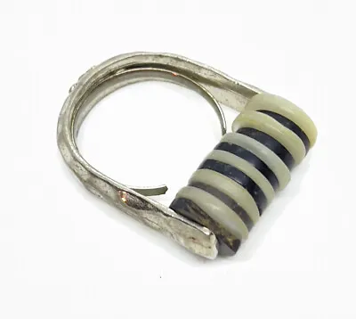 Vtg Size 7 Silver Tone Spinner Ring Unusual  • $22