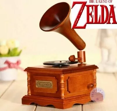 WOOD PHONOGRAPH WIND UP MUSIC BOX : ♫    The Legend Of  Zelta   ♫ • $75.72