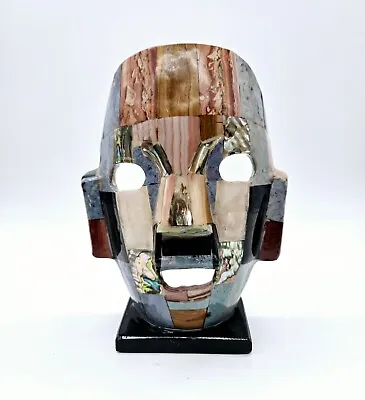 Mayan Mosaic Burial Death Mask Aztec Shell Onyx Turquoise  • $27.95