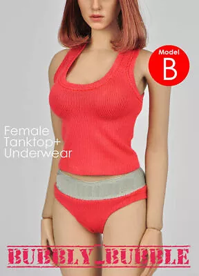 1/6 Tank Top Underwear RED For Phicen Hot Toy Kumik Female Body SHIP FROM USA • $12.42