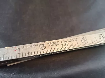 Vintage LUFKIN 6 Foot Folding Metal Ruler 1306D Engineers Aluminum Rule • $13.99