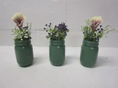 Lot #1 - 3 Handmade Mason Jars Wedding Table Centerpieces  • $19.99