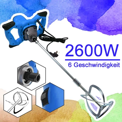 £36.50 • Buy 2600W 6-Gear Speed Electric Plaster Paddle Mixer Drill 240V Paint Cement Stirrer