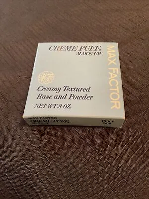 Vintage NOS MAX FACTOR Crème Puff Creamy Textured Base/Powder Compact Truly Fair • $45