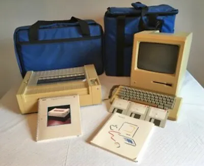 Apple MacIntosh Classic 128K M0001 Computer With Printer & Carrying Cases • $1200