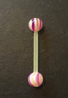 £1.80 • Buy BioFlex Tongue Bar, Nipple Bar, Straight Barbell, Bendy Body Piercing Jewellery
