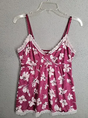 Marilyn Monroe Babydoll Cami Camisole Lingerie Large L Purple Floral Lace • $13.99