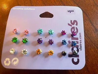 NEW 9 Pack Multicolor Stud Earrings From Claire's • $4.95