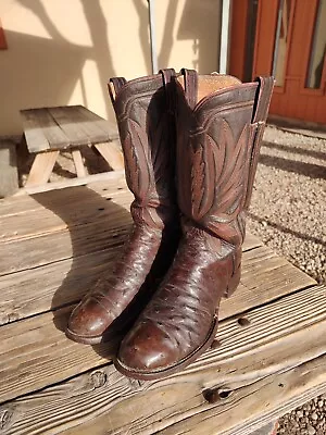 Rusty Franklin Western Cowboy Boots Full Quill Ostrich Men's 9 E-9.5 D ML Leddy • $98