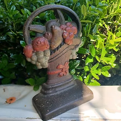 Door Stop Cast Iron Vintage Fruit Basket • $75