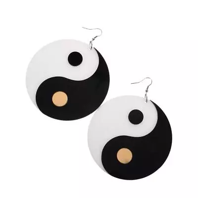 1 Pair Dangle Drop Charm Earrings - Yin And Yang Earrings • £5.38