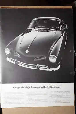 Vintage 1972 VW Karmann Ghia Advertisement    Find The Hidden Volkswagen • $10