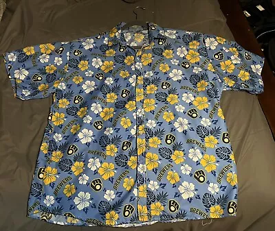 NEW Milwaukee Brewers Hawaiian Shirt XL Theme Night Exclusive 2022 MLB Blue MLB • $5.50