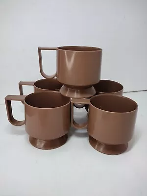 5 Vintage Plastic Dixie Cup Holders With Handles No. 8757 Light Brown • $10.99