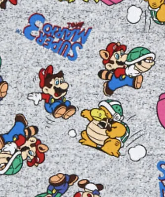 Mario Brothers Retro Go Mario Fabric Fat Quarter 100% Cotton Mask Crafts Quilt • $8.39