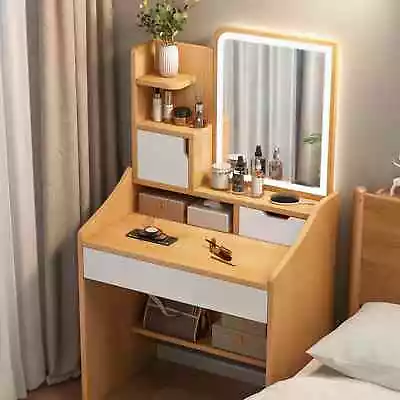 Dressing Table Makeup Mirrored Lighting Vanity Dresser Set Bedroom 60x40x130cm • $65.75