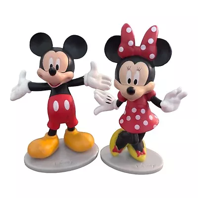 Disney Mickey And Minnie Mouse PVC Plastic Figure Figurine Cake Topper • $10.99