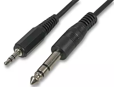 3.5mm To 6.35mm 1/4 Inch Small To Big AUX Stereo Jack Audio Cable Plug Lead • £1.99