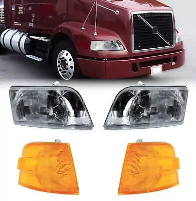 Pair 1998-2011 Volvo VNL 300 VNM 200 Daycab Truck Headlights With Corner Lamps • $119.55