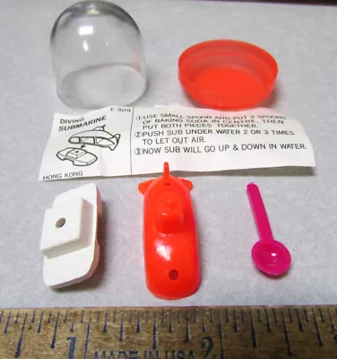 Vintage 1950s-1960s Submarine Vending Machine Toy Baking Soda Ran Toy Orange • $3.99