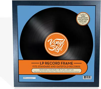 Vinyl Styl® 12 Inch Vinyl Record Display Frame - Wall Hanging (Black) [New Vinyl • $14.88