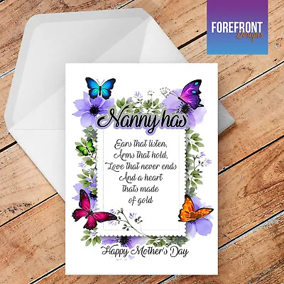 Personalised Mother's Day 'Nanny Has' Poem Greeting Card Special Gift/ Custom • £3.70