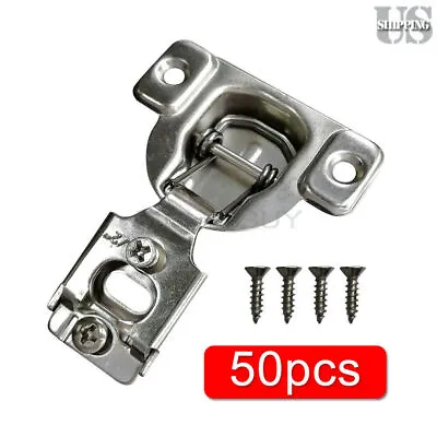 50 Pack 1/2  Overlay Self Close Face Frame 105° Compact Concealed Cabinet Hinge • $33.92