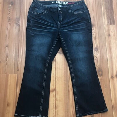 $21.25 • Buy Hydraulic Blue Denim Lola Bootcut Jeweled Pockets Jeans Women's Size 22