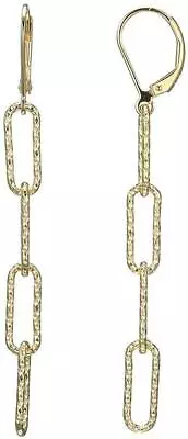 Charles Garnier Gold-Plated Sterling Silver Diamond-cut Paperclip Chain Earrings • $75