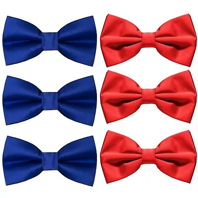 Clip-On Bow Tie Pre Made Men Adjustable Halloween Costume Fancy Dress Party • £5.16