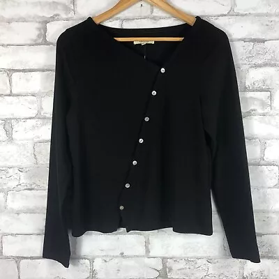 MADEWELL NWT True Black Asymmetrical Button-Front Cardigan MEDIUM NO509 • $29.99