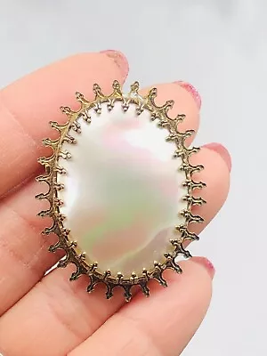 Vtg Unmarked West Germany? Abalone Mother Of Pearl Pendant Pin Brooch • $26.10