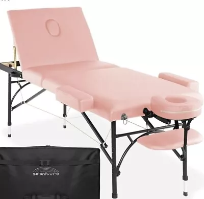 3 Fold Massage Table Adjustable Portable Facial Spa Salon Bed Table • $135