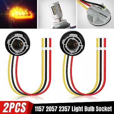 2x 1157 Bulb Socket Brake Turn Signal Light Harness Wire Pig Tail Plug Connector • $7.98