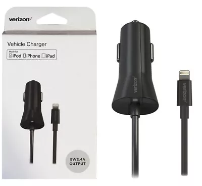 Verizon OEM IPhone/iPad/iPod Wall And Vehicle Lighting Charger With 6 Ft. Cable • $10.95