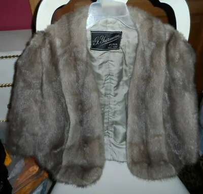 Vintage Genuine Caramel Brown Fur Shawl Cape From G. Yurman Furs Of New York • $52