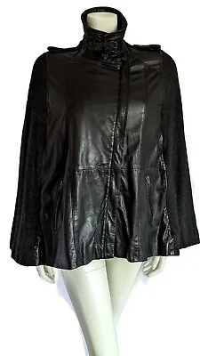 Muubaa Parma Leather Jacket Cape Coat Size Small Rrp £349 • $185.44