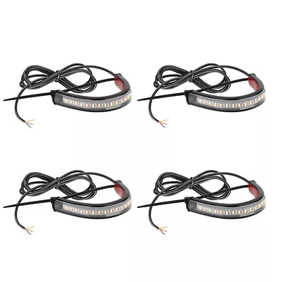 4Pcs Motorcycle DRL LED Strip Light Turn Signal 12V Universal White And Yellow • $15.99