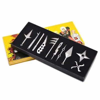 Anime Naruto : 10PCS Uzumaki+Naruto+Hatake+Kakashi Weapons Blade Cosplay Set • £12.99