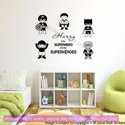 Marvel Wall Stickers Superheroes Walls Sticker With Personalized Name Stickers • £10.50