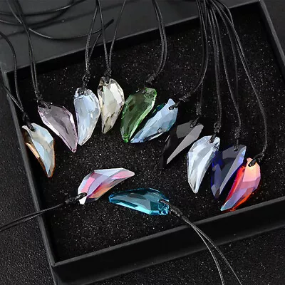 Women Men's  Wolf's Tooth Necklace Crystal Natural Stone Pendant Jewelry Gift • $7.41