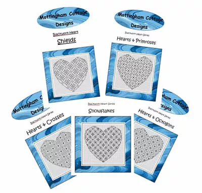 Blackwork Embroidery Kits  -  Hearts Series - Range Of Designs • £3.99