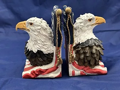 American Eagles USA Book Ends American Eagle Flag VTG • $34