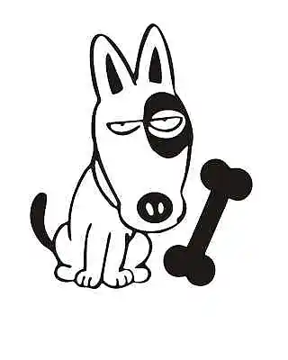 Dog With Bone-Funny-Stickers-Decals-Car-Wall-Mirror-Window-92mm-110mm • £1.59